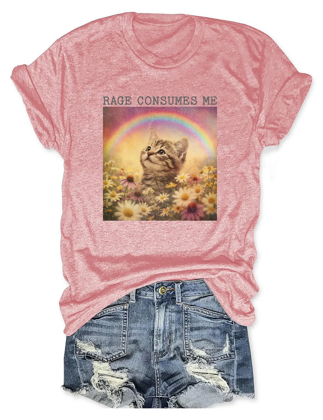 Rage Consumes Me Cute Cat T-shirt
