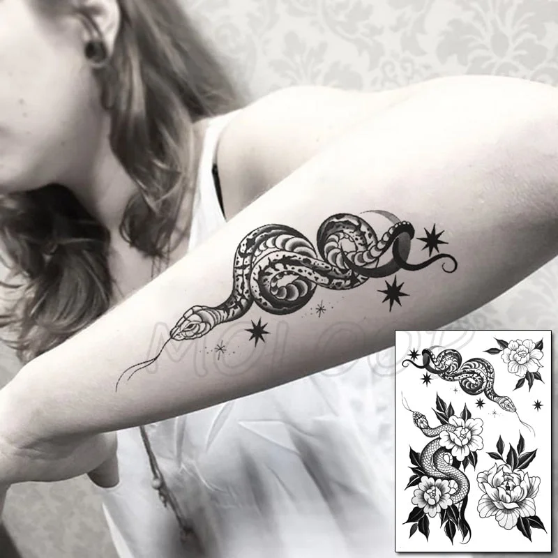 Temporary Tattoo Stickers Rose Sapphire Red Flower Fake Tatto Waterproof Tatoo Back Leg Arm Belly Big Size for Women Men Girl