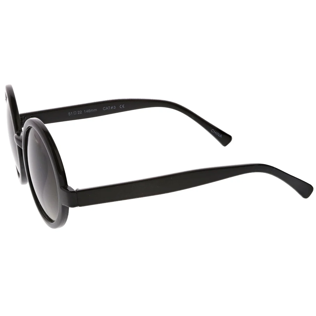 Classic Retro Horn Rimmed Neutral-Colored Lens Round glasses 52mm