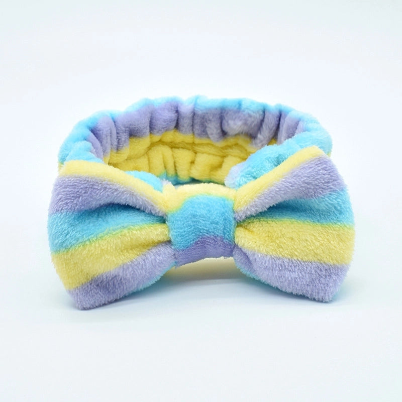 Fashion Stripe Polka Dots Flannel Bowknot Hair Band 1 Piece