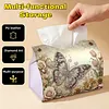 Retro Butterfly DIY PULeather Diamond Painting Tissue Box for Adults Beginners Gem Art Painting Napkin Holder for Living Room Bedroom Bathroom Table Decor