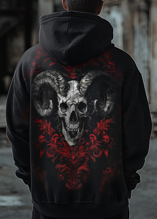 Satanic Goat Devil Bloody 3D Printed Totem Vintage Unisex Casual Sports Hoodie / Rvogue / Rvogue