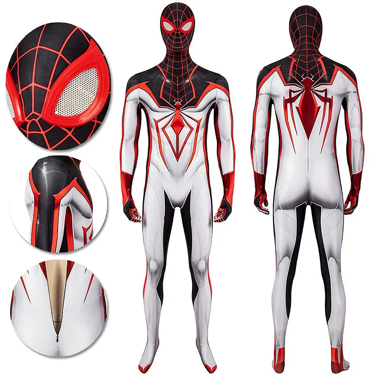Spider-man Tracksuit Spiderman Miles Morales White Cosplay Suit