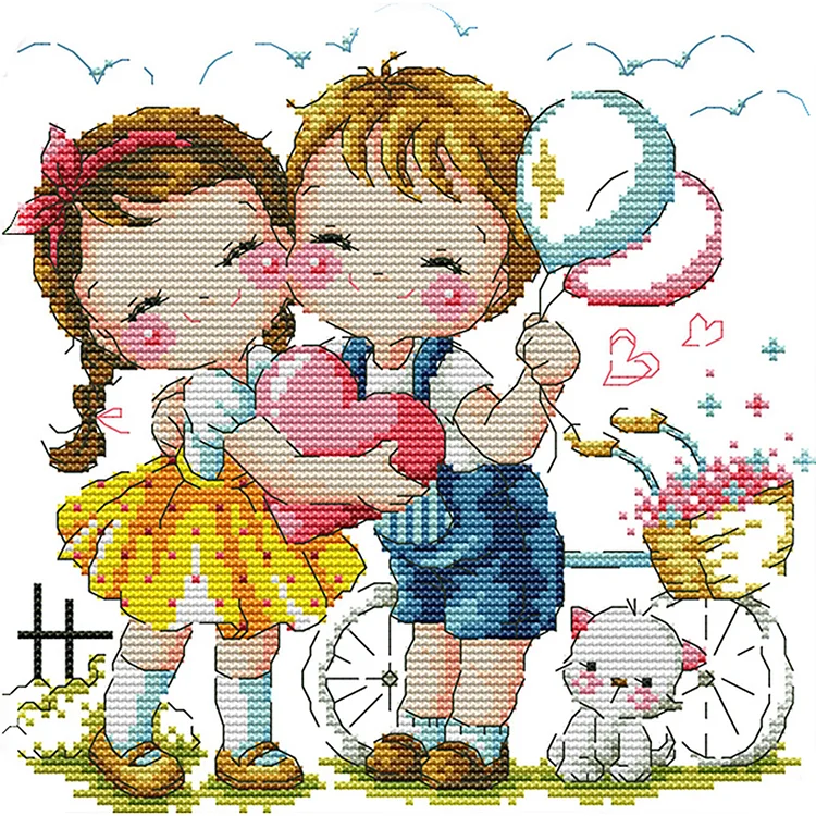 Joy Sunday Our Love 14CT Stamped Cross Stitch 26*26cm