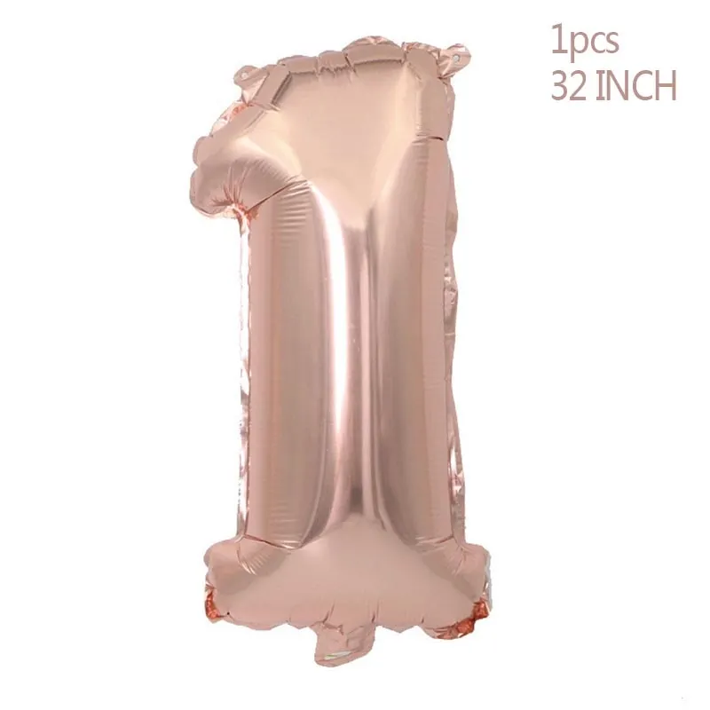 Rose Gold Wedding Birthday Party Balloons Happy Birthday Letter Foil Balloon Baby Shower Anniversary Event Party Decor Supplies
