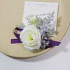 10PCS Purple Wedding Catering Bridal Groom Guests Corsage Boutonniere Wrist Artificial Flower Bouquets