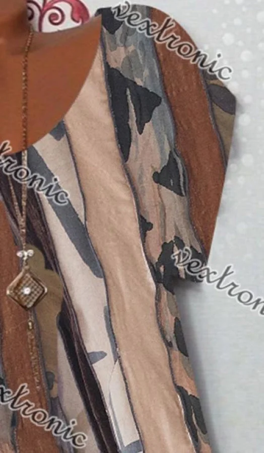 Women Half Sleeve V-neck Solid Color Dress