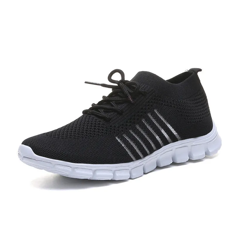 Women's Solid Color Shoelaces Round Toe Flat Heel Casual Sneakers