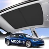 Zanch Tesla Model S Accessories Sunshade Roof [2025 Cooling Tech, Heat Insulation] No Sag Foldable Roof Glass Sun Shade for Model S (2020-2025) Tesla Accessories 2026 2025 - Black