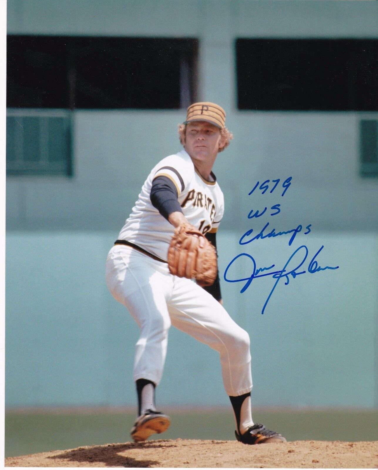 JIM ROOKER PITTSBURGH PIRATES 1979 WS CHAMPS ACTION SIGNED 8x10