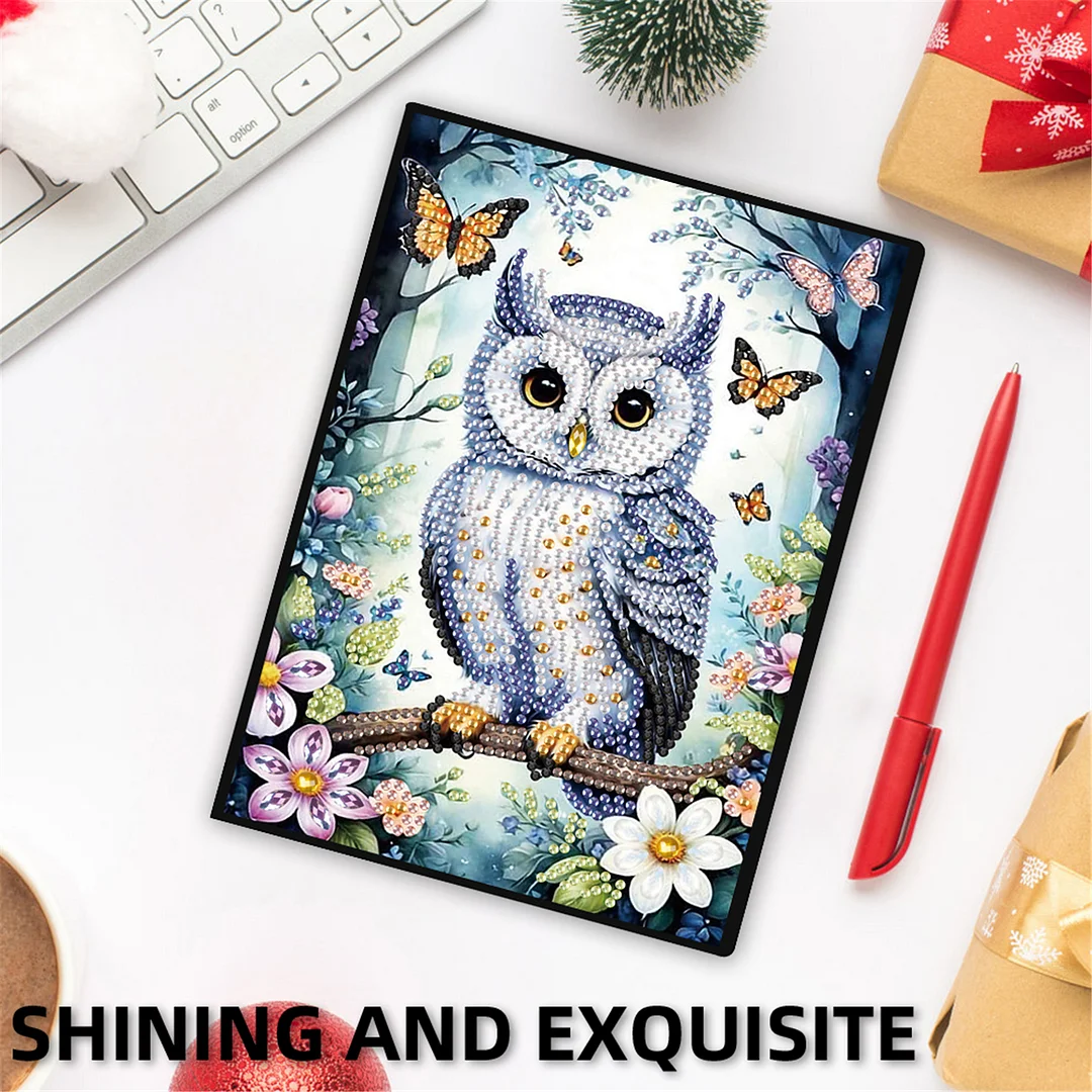 2pcs Owl Partial DIY 50 Pages A5 Diamond Painting Notebook for Study Drawing