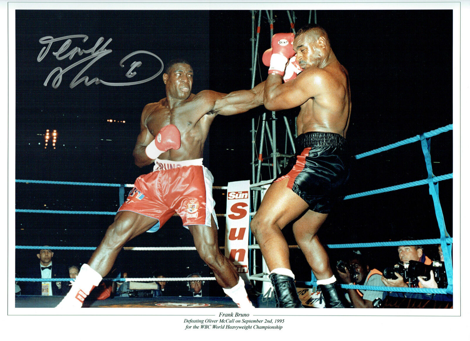 Frank BRUNO Signed Autograph Boxing Massive 16x12 Montage Photo Poster painting AFTAL COA