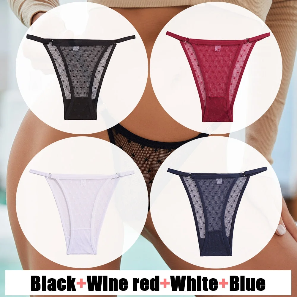 Sexy Lace Panties Women's Underwear Mesh Transparent Sexy lingerie Soft Intimate Underpants Plus Size M-XXL Female Underwear