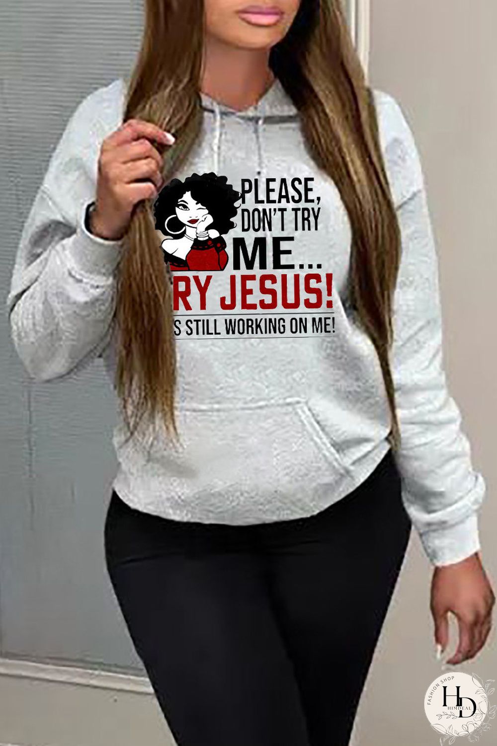 Black Fashion Casual Letter Print Patchwork Basic Hooded Collar Tops