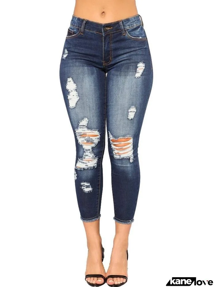 Women's High-Rise Skinny Ripped Jeans