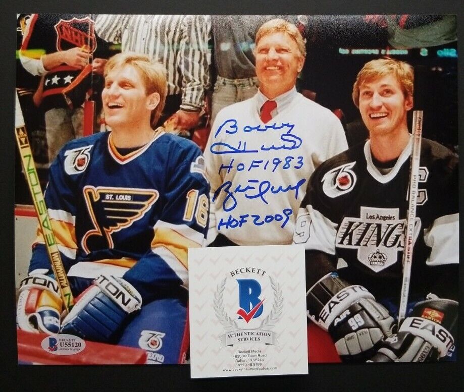 BRETT HULL & BOBBY HULL Signed ALL-STAR GAME 8x10 Photo Poster painting. WITNESS BECKETT