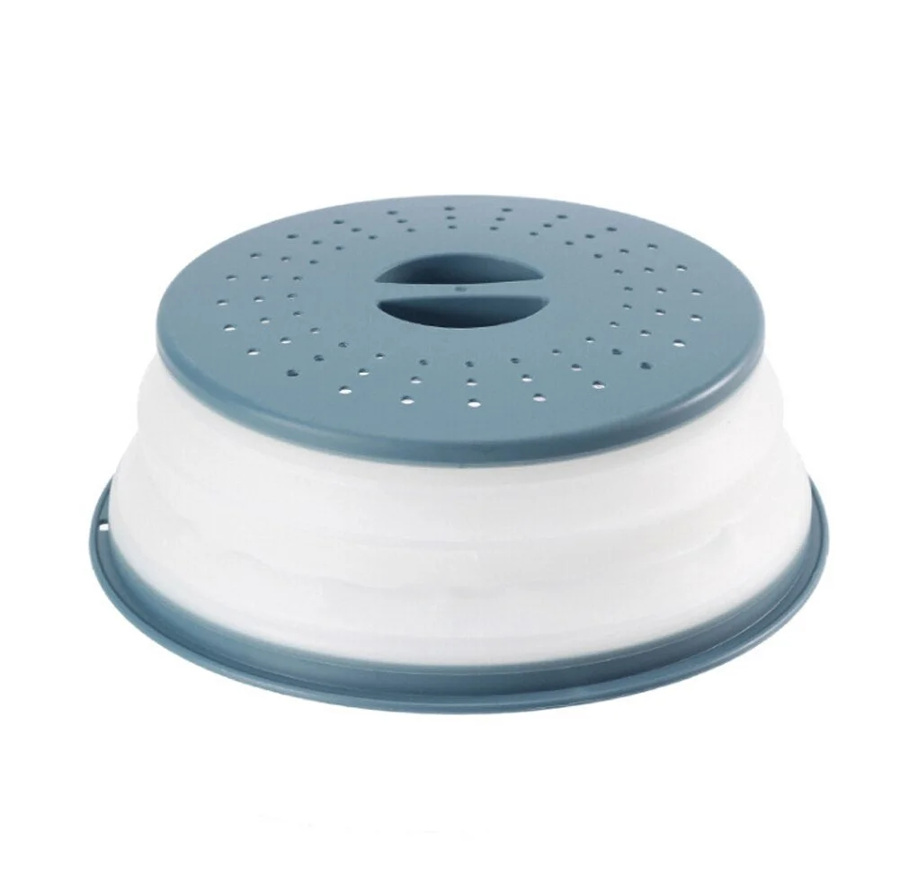 Foldable Silicone Microwave Cover Lid Plate Cover Colander Strainer for Fruit Vegetables 10.5 inch Microwave Cover Lid