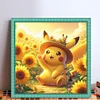 Sunflower Pikachu-11CT Stamped Cross Stitch 40*40cm/15.75*15.75in