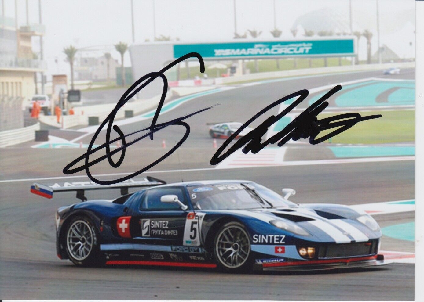 Thomas Mutsch and Romain Grosjean Hand Signed 7x5 Photo Poster painting - FIA GT Championship 5.