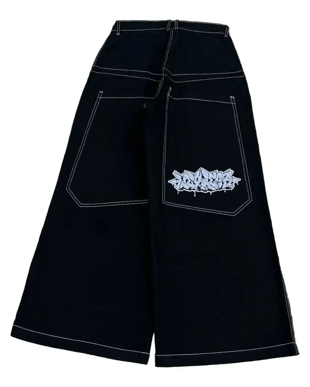 Aonga Harajuku Wexwear Y2K Jeans men Streetwear Black Skateboard cargo Pants high waisted jeans Embroidered Jeans men clothing aonga