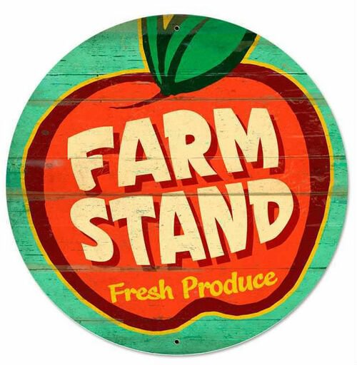 Stand de ferme - enseignes en étain de forme ronde/enseignes en bois - 30 * 30cm