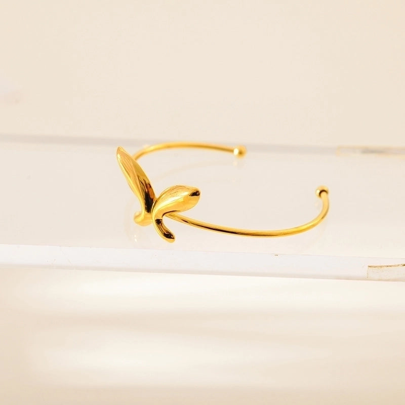 Elegant Luxurious Minimalist Butterfly 304 Stainless Steel Bangle In Bulk