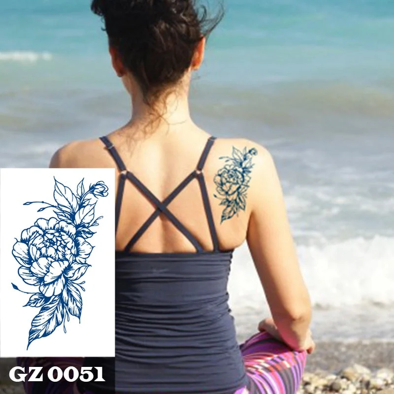 1Pcs Ink Juice Butterfly Text Tattoos Body Art Waterproof Temporary Tattoo Sticker For Men Women