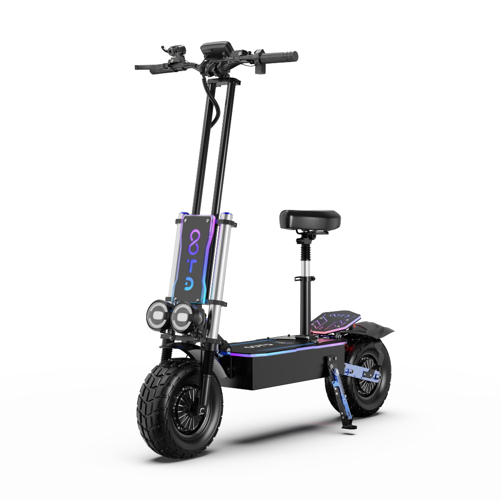 OOTD D99 Off-Road Electric Scooter 13 Inch Tires 3000W*2 Dual Motors 85Km/h Max Speed 60V 40Ah Battery Max 120KM Range 150KG Max Load Dual Shock Absorption with Turn Signal Lights Front & Rear Hydraulic Brake Oil Brake APP