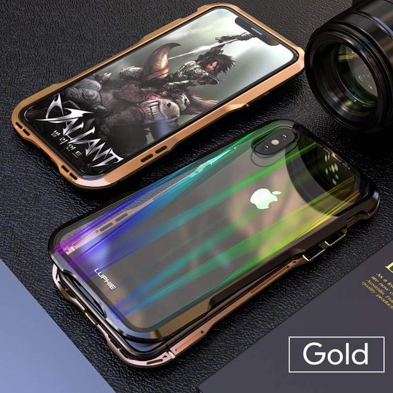 Laser back plate gradient Glass back Magnetic Phone Case For IPhone X/XS/XR/XSMAX