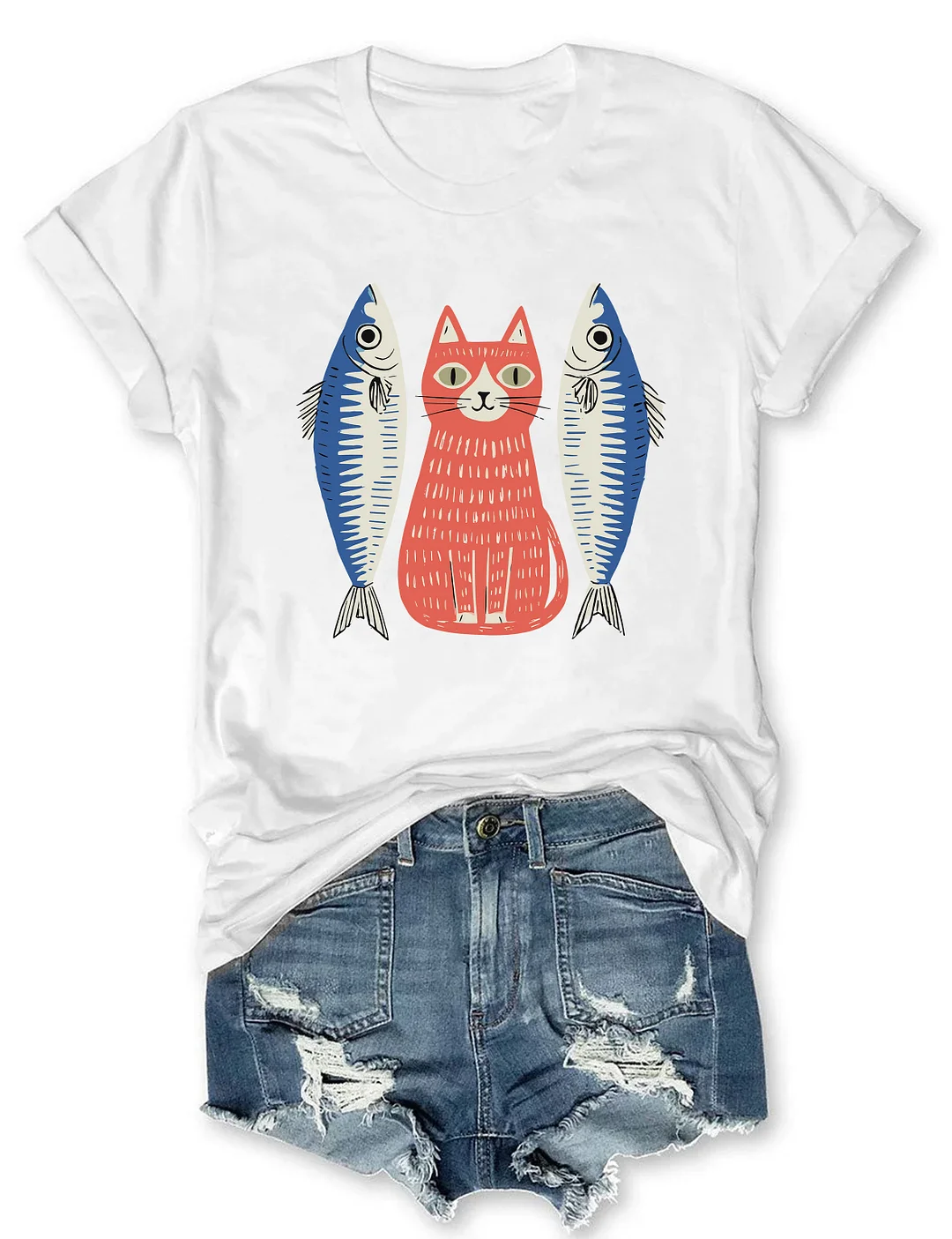 Funny Sardines Cat T-shirt