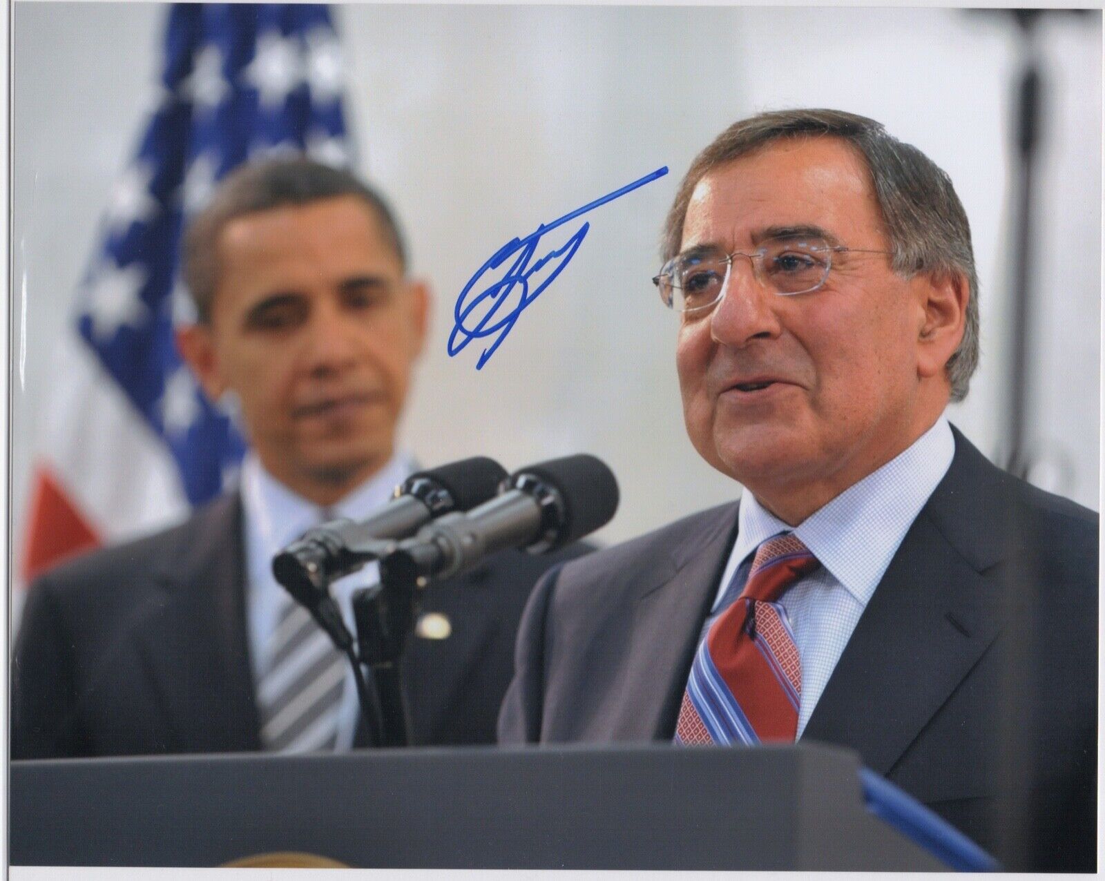 LEON PANETTA signed CIA Director 8x10 Photo Poster painting AUTOGRAPH auto BAS Beckett OBAMA