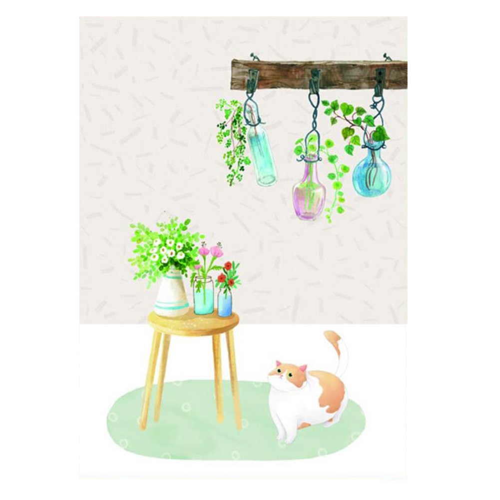 11CT Stamped Cross Stitch - Cat Flower(50*70cm)