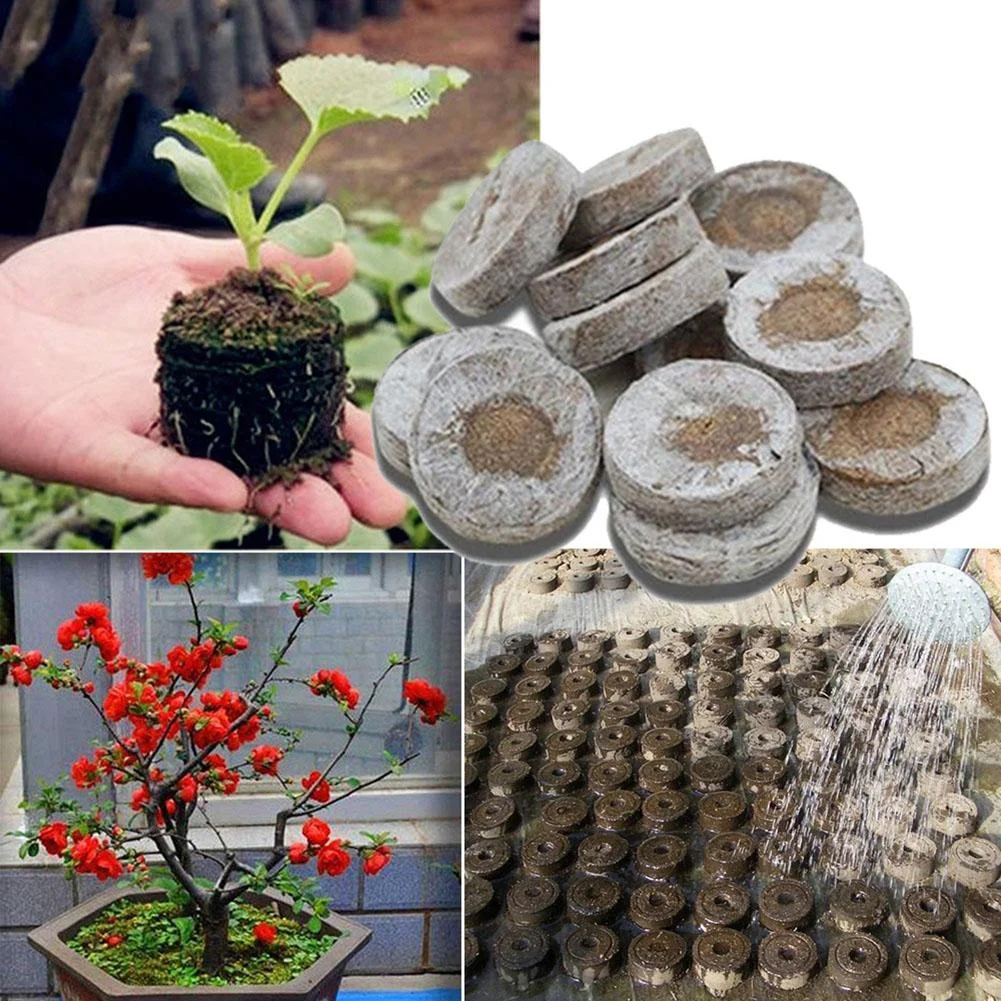 30mm Jiffy Peat Pellet Grain Starting Tray Plug Nutrient Soil Block (30pcs)
