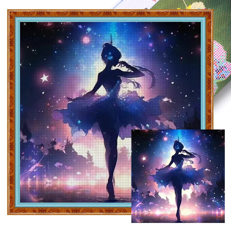 Ballet Girl Silhouette (40*40cm) 11CT Stamped Cross Stitch gbfke