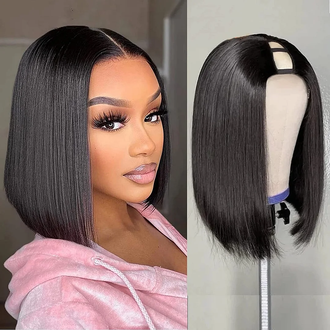 Short Straight Wigs DailyBlack Color ELCNEPAL