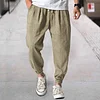 Men's Linen Casual Bloomers Harem Belted Pants by Inlyline