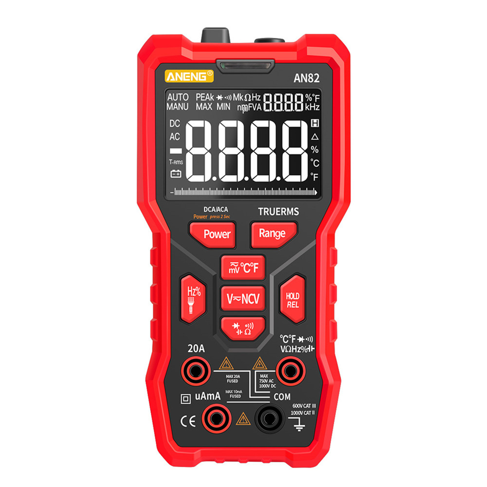

ANENG AN82 9999 Counts Auto Ranging - Digital Multimeter, Red, 501 Original