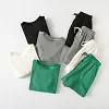 2022 Fashion Clothes Women Summer Short Sleeve T Shirts With Mini Shorts Stretch High Waist Two Pieces Sets Ladies Outfits
