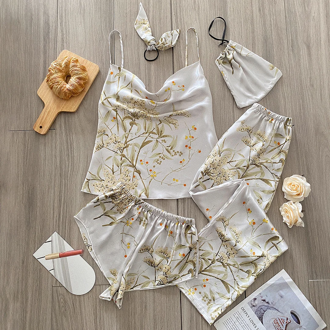 Ladies Loose Sexy Print Sleepwear Suit