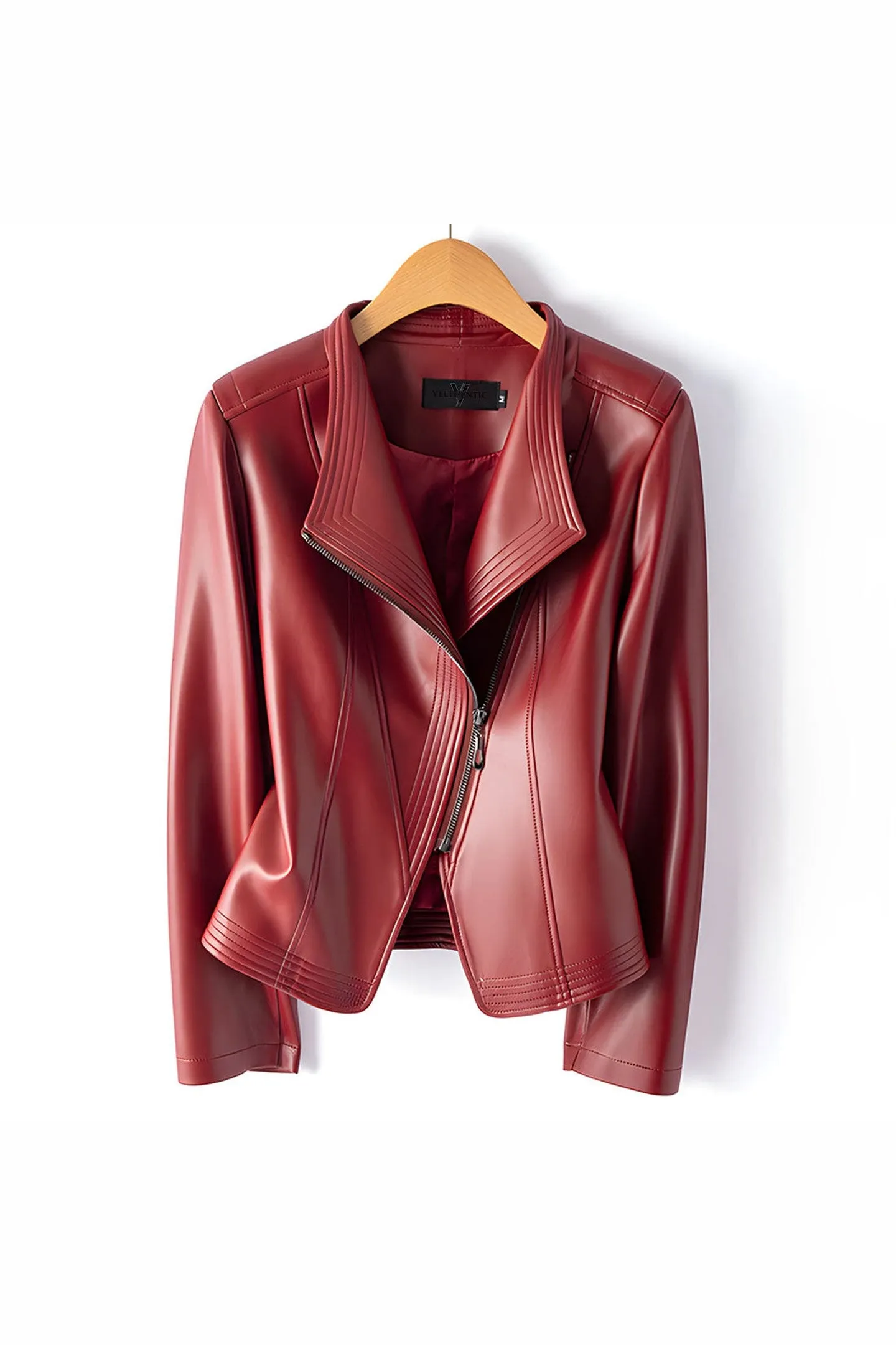 Women's Leather Moto Jacket &ndash; Asymmetric Zip Sheepskin Biker