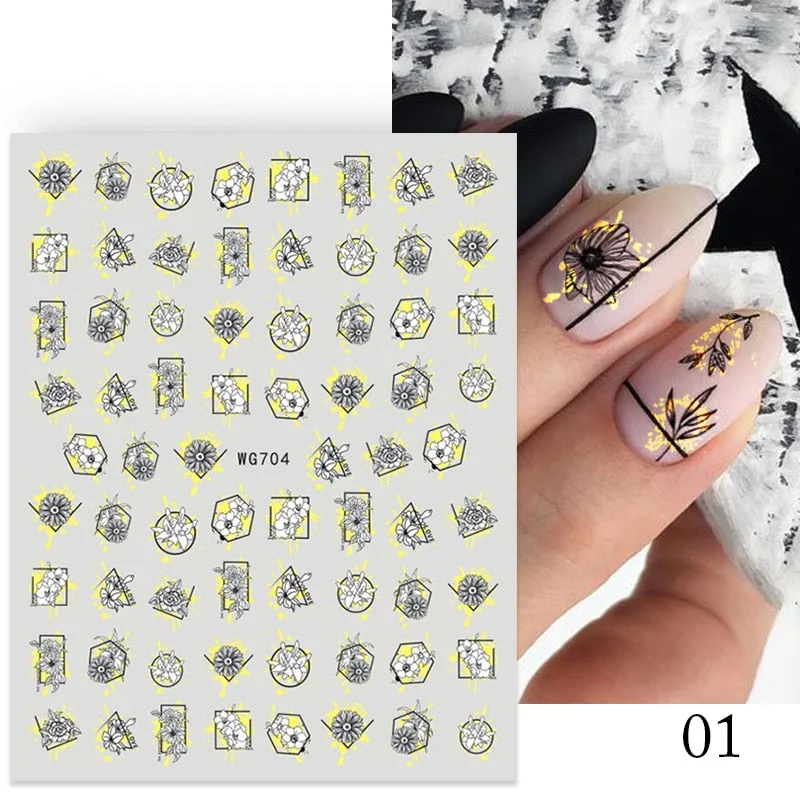 Dandelion Flower 3D Nail Stickers Women Face Abstract Butterfly Image Sexy Girl Christmas Slider Design Polish Nails Art Decals
