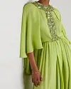 maxi dress chiffon cape sequin colorful