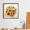 Diamond Painting-Square AB Drill Sunflower And Hat(45*45CM)