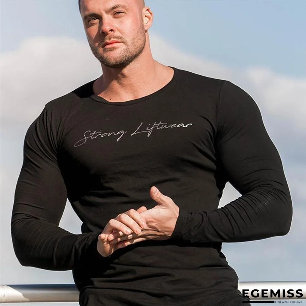 Men High-elasticity Sporting T-shirt Men long Sleeve Fitness T shirt Men's solid gyms Bodybuilding T-shirt Tee | EGEMISS