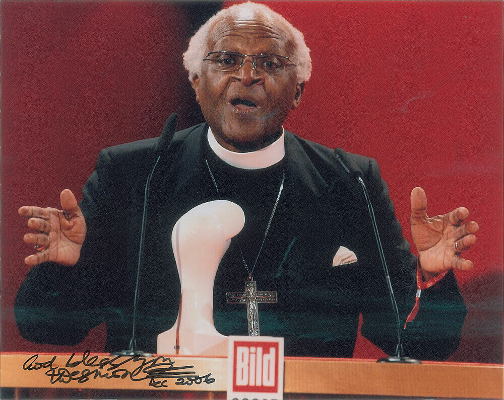 Bishop DESMOND TUTU Signed Photo Poster paintinggraph - former SOUTH AFRICA Cleric - preprint