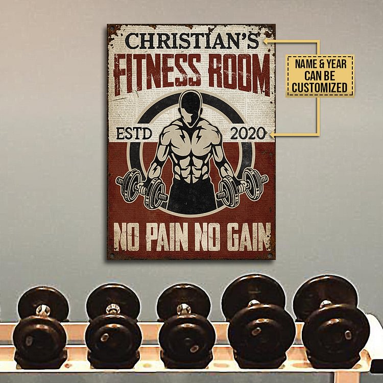 Customizable Gym Fitness Room Customized Classic Metal Signs