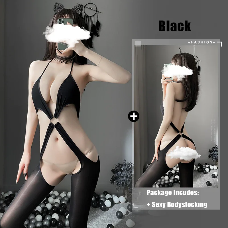 Billionm Sexy Deep V Cross Bodysuit Hollow Out Erotic Lingerie Open Chest Stretch Mesh Body Stocking Backless Costumes New 0710