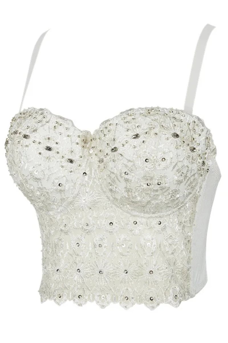 1950s Embroidery Lace Cami Corset