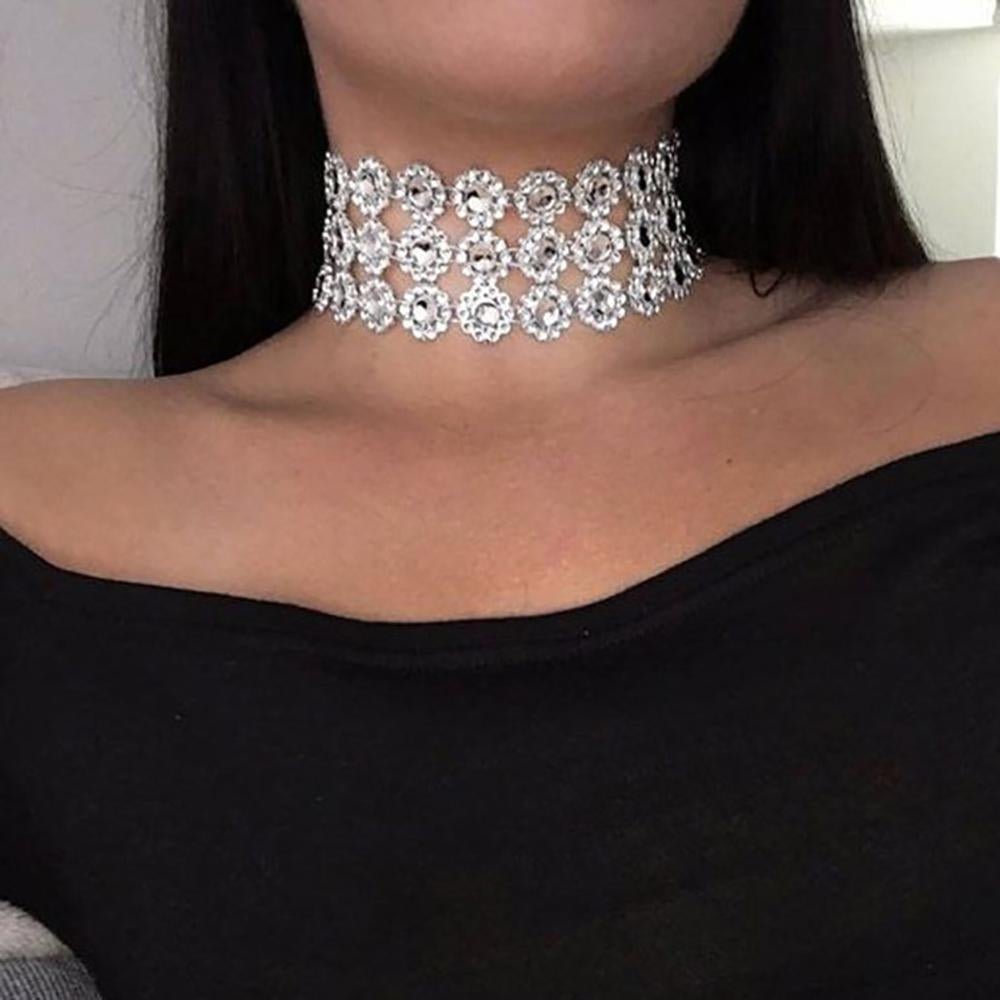Multi-layer Rhinestone Choker Necklaces For Woman Party Jewelry