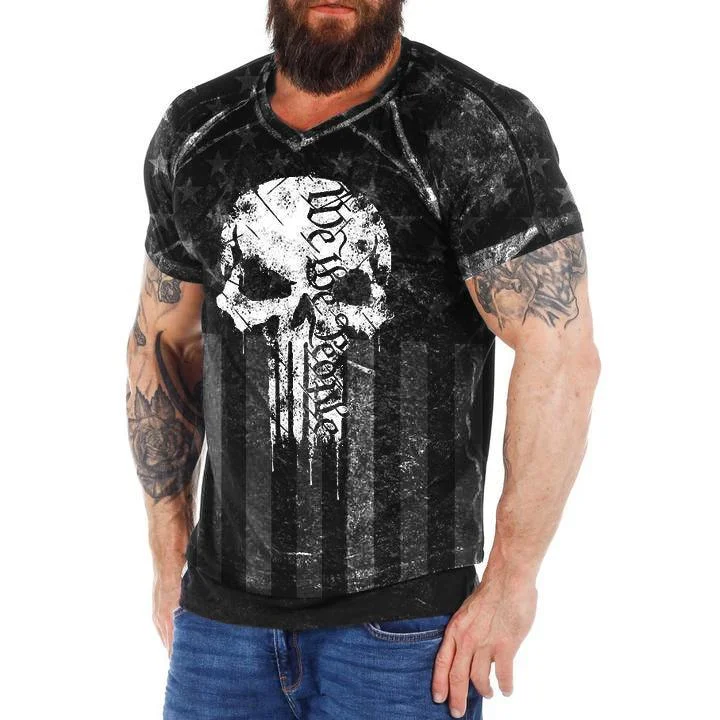 Mens Washed Texture Plus Size T-Shirt